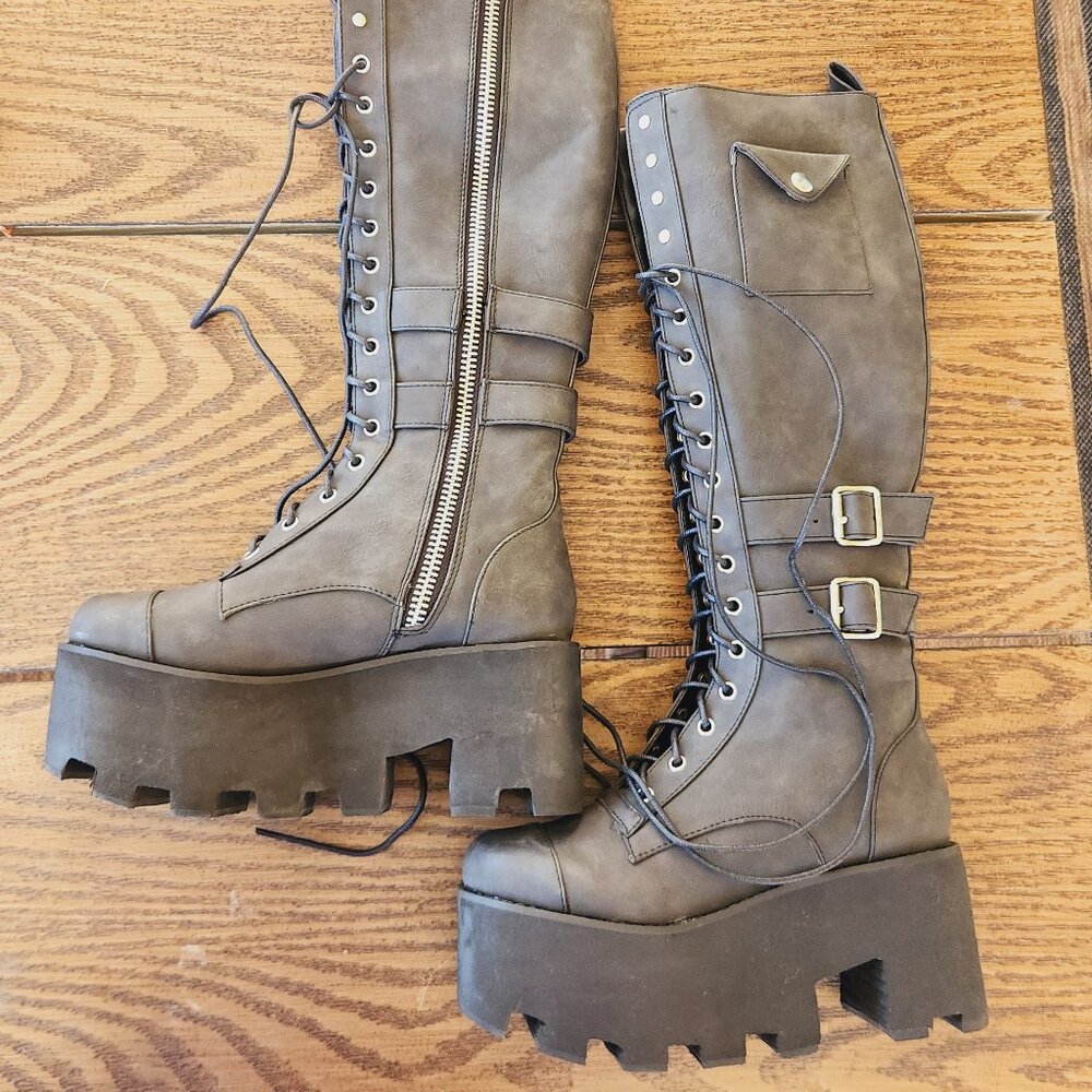 Current Mood Jane Doe Platform Boots Dolls Kill Festival Rave